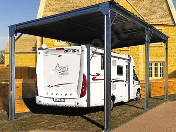 Toldo metálico para autocaravana de 32 m² – Proteção ideal para o seu veículo